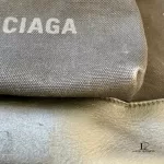 Balenciaga black canvas and leather backpack with tonal logo, view 15