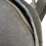 Balenciaga black canvas and leather backpack with tonal logo, view 18