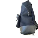 Balenciaga black canvas and leather backpack with tonal logo, view 8