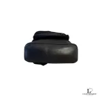 Balenciaga black canvas and leather backpack with tonal logo, view 4