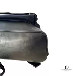 Balenciaga black canvas and leather backpack with tonal logo, view 6
