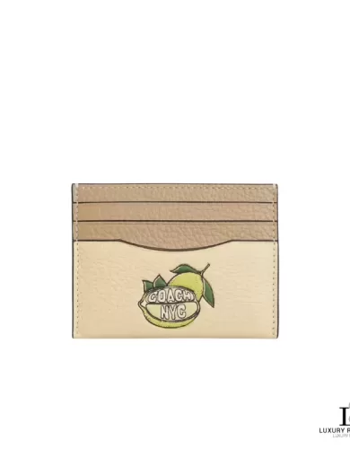 COACH Slim Id Card Case With Lemon Graphic
