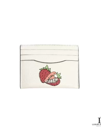 COACH Slim Id Card Case With Strawberry Graphic
