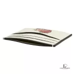 Coach slim ID card case in white pebble leather with strawberry graphic, new with tag, view 3