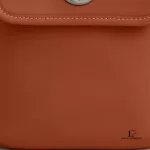 Coach brown smooth grain leather turnlock crossbody bag, new with tag, view 4