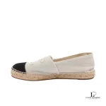 Chanel beige and black canvas Coco Mark CC logo espadrilles, size 37, view 3
