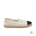 Chanel beige and black canvas Coco Mark CC logo espadrilles, size 37, view 2