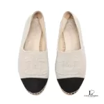 Chanel beige and black canvas Coco Mark CC logo espadrilles, size 37, view 7