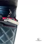 Chanel Cambon Ligne black quilted lambskin wallet on chain with silver hardware, view 14