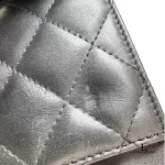 Chanel Cambon Ligne black quilted lambskin wallet on chain with silver hardware, view 13