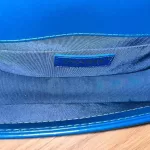Luxury Revamped - Chanel Blue Quilted Patent Leather Boy Bag – The Reserve Edit – view 9 | authenticated pre-loved luxury