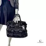 Prada Vernice Gaufre black patent leather satchel, view 16