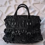 Luxury Revamped - PRADA Vernice Gaufre Patent Leather Satchel – Handbags Icons – view 2 | authenticated pre-loved luxury