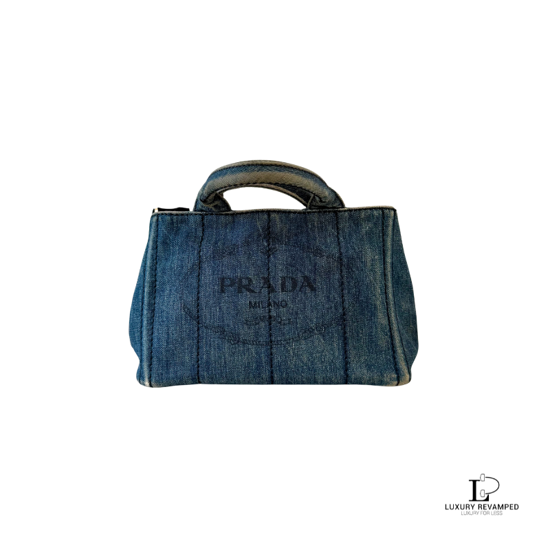 PRADA Canapa Denim Two-way Bag