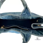 Prada Canapa blue denim canvas two-way tote bag, view 12