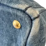 Prada Canapa blue denim canvas two-way tote bag, view 8