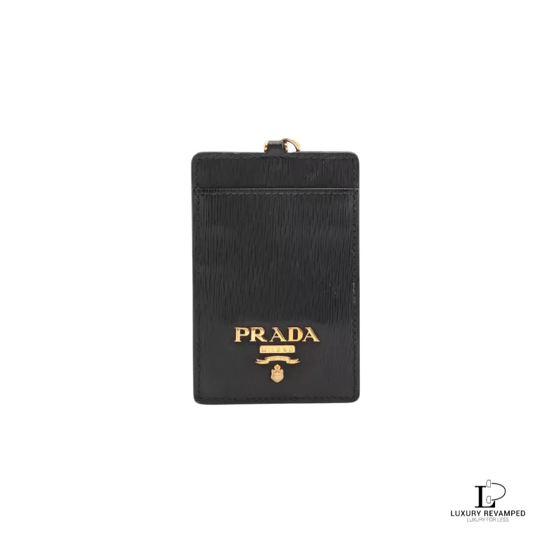 PRADA Saffiano Card Case Lanyard
