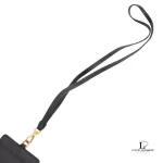 Prada black Saffiano leather card case lanyard, view 4