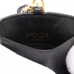 Prada black Saffiano leather card case lanyard, view 3