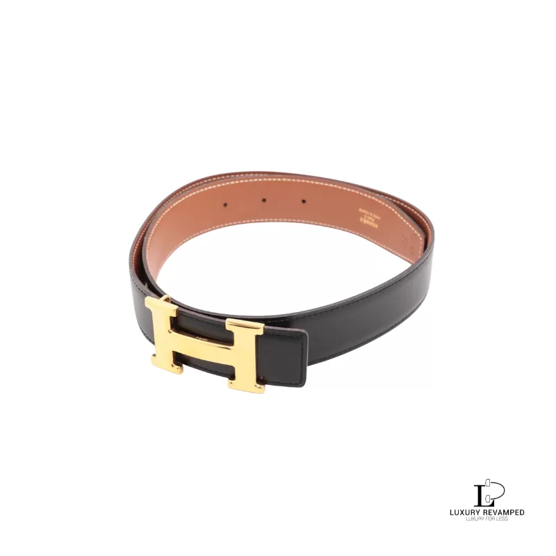 HERMES 'H' Reversible Belt Brown x Black 0Z engraving