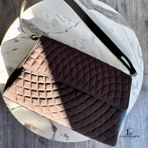 Pre-loved Bally brown quilted structured shoulder bag, front view – secondhand designer, NZ