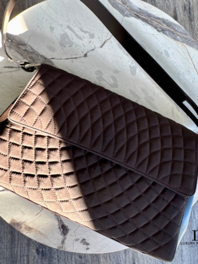 BALLY Brown Quilted Structured Shoulder Bag