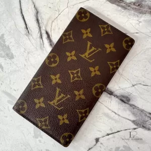 Pre-loved Louis Vuitton Monogram Porte-Valeurs Cartes Crédit long bifold wallet, front view – secondhand designer, NZ
