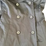 Burberry London Blue Label black cotton double-breasted trench coat, size 38, view 5