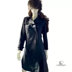 Burberry London Blue Label black cotton double-breasted trench coat, size 38, view 16