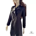 Burberry London Blue Label black cotton double-breasted trench coat, size 38, view 17