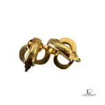 Christian Dior CD interlocking gold-tone clip-on earrings, view 2
