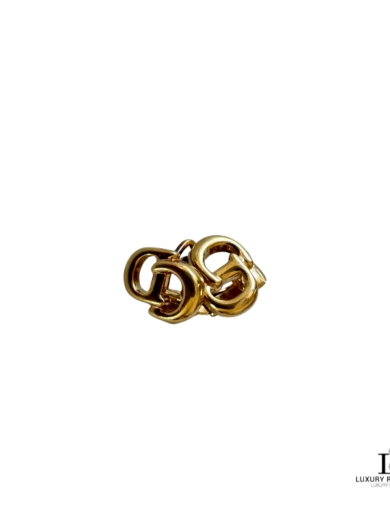 CHRISTIAN DIOR 'CD' Gold Clip-on Earrings