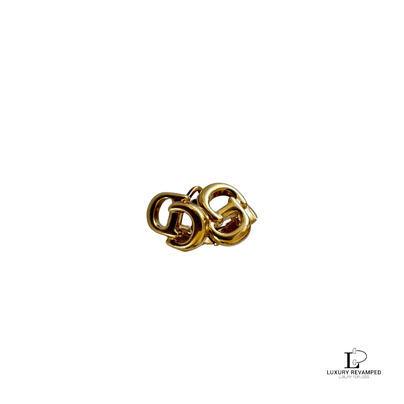 CHRISTIAN DIOR 'CD' Gold Clip-on Earrings