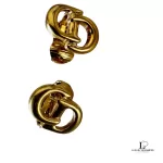 Christian Dior CD interlocking gold-tone clip-on earrings, view 4