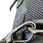 Crestbridge Black Label men's black and grey monogram sling bag, view 7