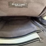 Crestbridge Black Label men's black and grey monogram sling bag, view 11