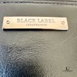 Crestbridge Black Label men's black and grey monogram sling bag, view 8