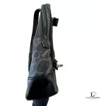 Crestbridge Black Label men's black and grey monogram sling bag, view 4