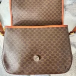 vintage Celine Macadam brown canvas flap crossbody bag, view 15