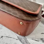 vintage Celine Macadam brown canvas flap crossbody bag, view 12