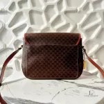 vintage Celine Macadam brown canvas flap crossbody bag, view 6