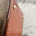 vintage Celine Macadam brown canvas flap crossbody bag, view 4