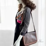 vintage Celine Macadam brown canvas flap crossbody bag, view 24