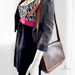 vintage Celine Macadam brown canvas flap crossbody bag, view 26