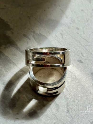 Gucci Cutout G Band Ring in Sterling Silver 925 US10