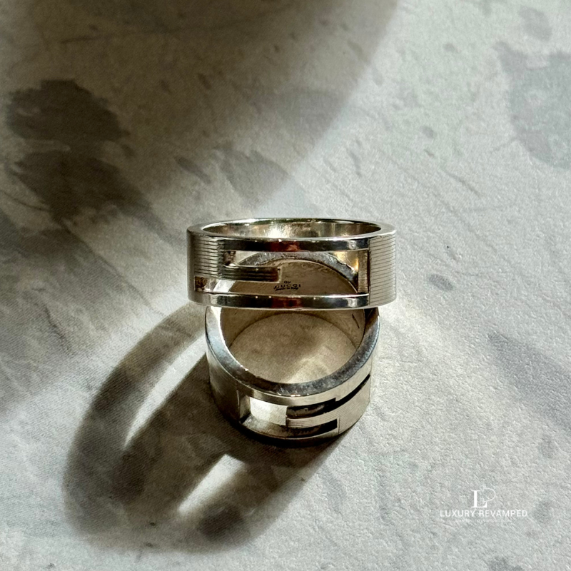 Gucci Cutout G Band Ring in Sterling Silver 925 US10
