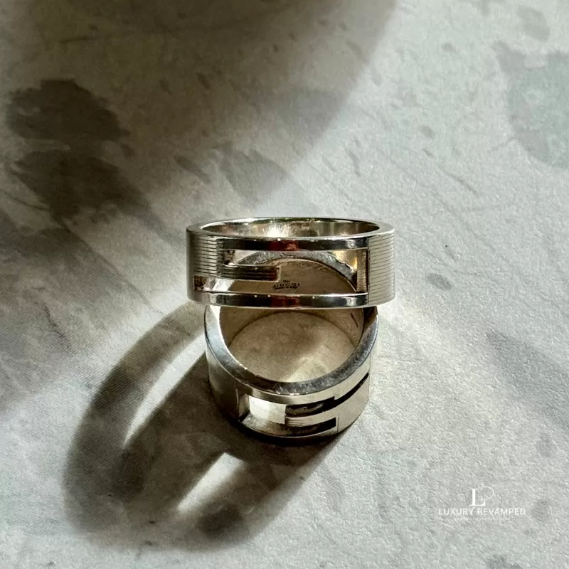 Gucci Cutout G Band Ring in Sterling Silver 925 US10