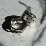 Pre-loved Gucci Cutout G band ring in 925 sterling silver, US size 5, front view – secondhand designer, NZ