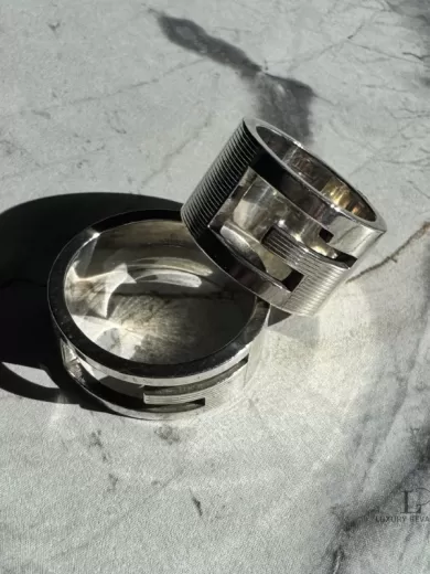 Gucci Cutout G Band Ring in Sterling Silver 925 US5