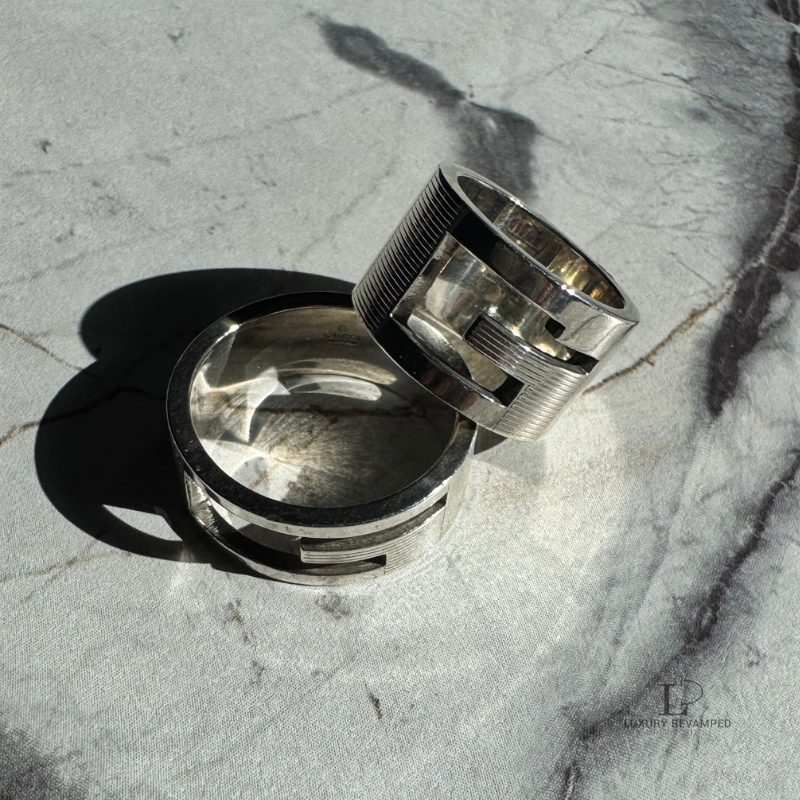 Gucci Cutout G Band Ring in Sterling Silver 925 US5